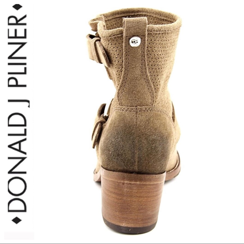 💕SALE💕 Donald J Pliner Taupe Suede Buckle Boots - Picture 2 of 8